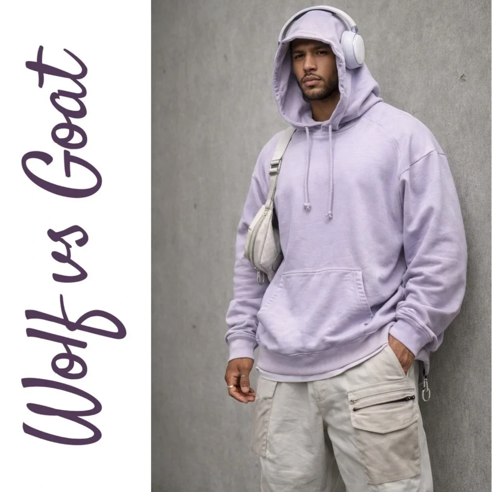 NWOT WOLF VS GOAT‎ ELEVATED LUXE LAVENDER PURPLE HOODIE ITALY RESORTWEAR XXL